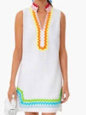 EUC Sail to Sable Rainbow Ric Rac Sleeveless A-Lin Tunic Dress size XL